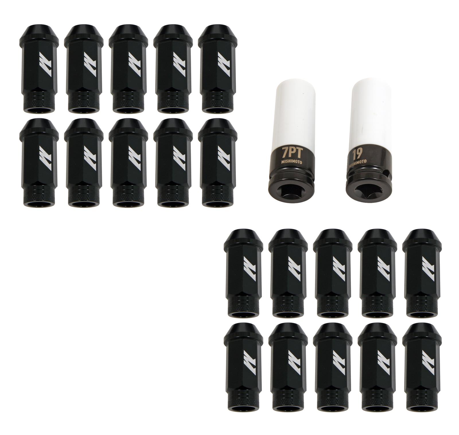 Mishimoto MMLG-125-20LBK Aluminum Locking Lug Nuts