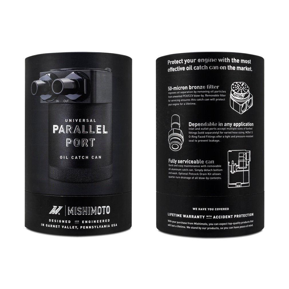 Mishimoto MMBCC-PPTWO Universal Baffled Oil Catch Can, Parallel Port
