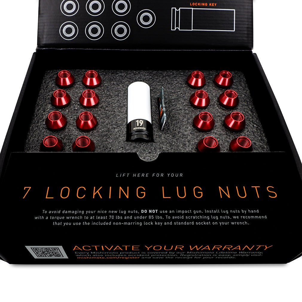 Mishimoto MMLG-1220-23L Aluminum Locking Lug Nuts 1/2 X 20, 23pc Set