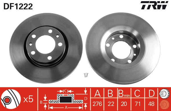 TRW MOTO DF1222 Brake Disc