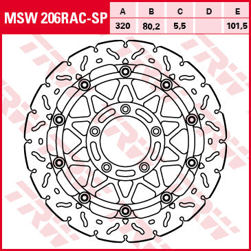 TRW MOTO MSW206RAC-SP Brake Disc