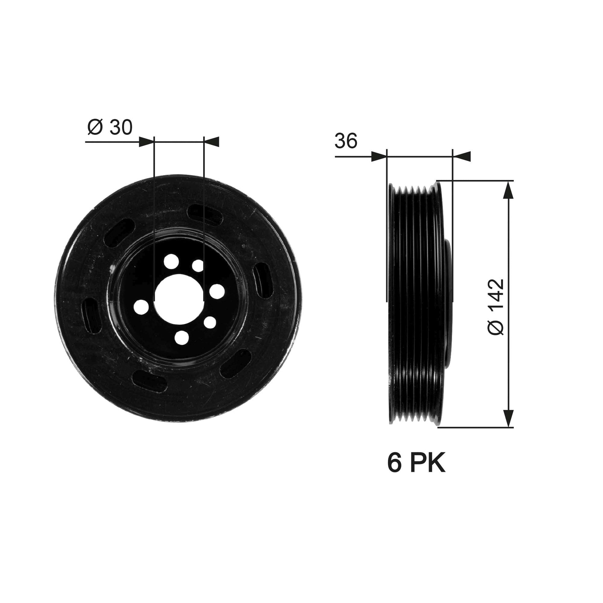 GATES GATTVD1009 Crankshaft Belt Pulley