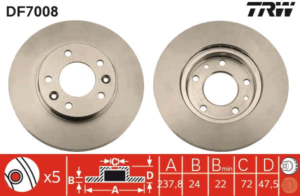 TRW MOTO DF7008 Brake Disc