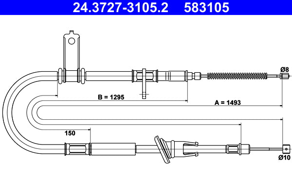 BOSCH 1987482010 Parking Brake Cable Pull