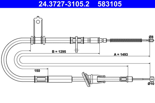 BOSCH 1987482010 Parking Brake Cable Pull