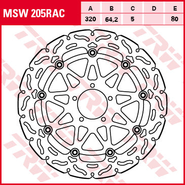 TRW MOTO MSW205RAC Brake Disc