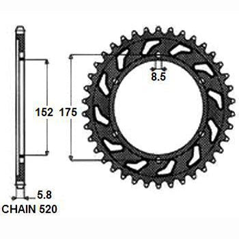 SUNSTAR SUNR1-3685-44 Chain Sprocket