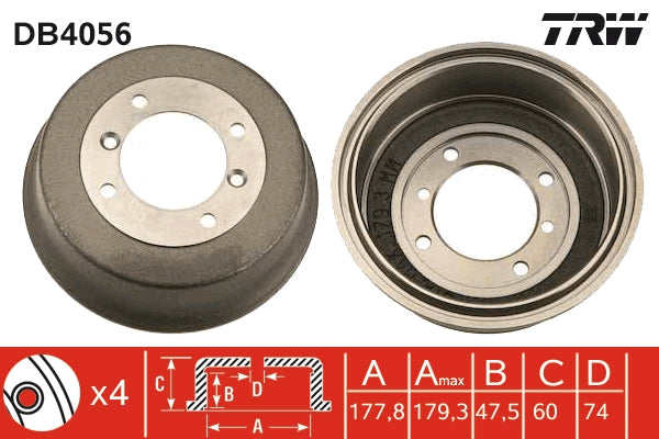 TRW MOTO DB4056 Brake Drum