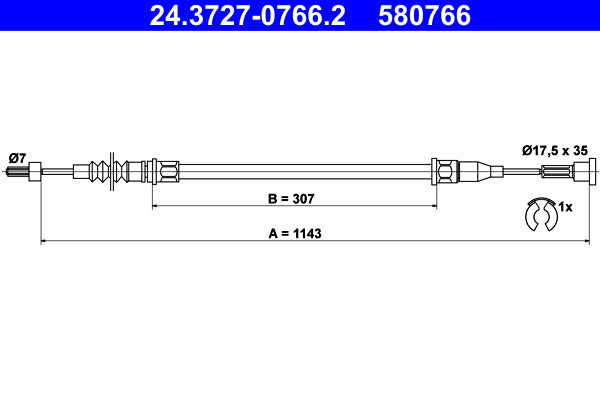 BOSCH 1987477491 Parking Brake Cable Pull