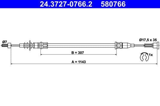 BOSCH 1987477491 Parking Brake Cable Pull