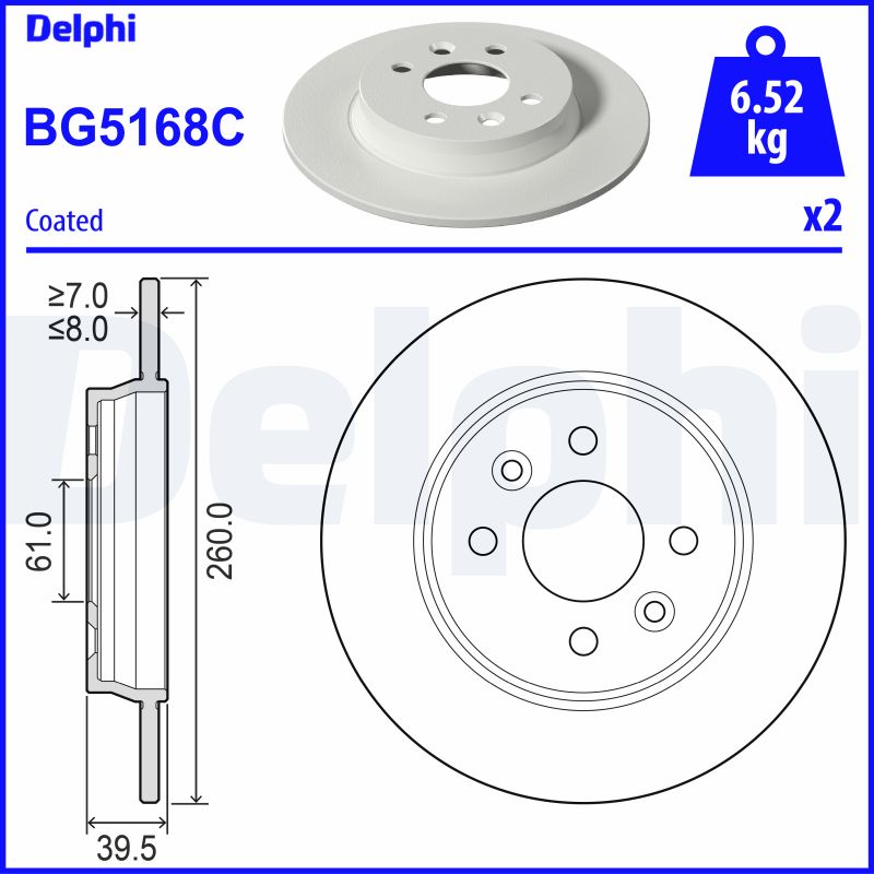 DELPHI BG5168C Brake Disc .