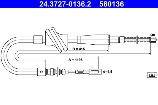 BOSCH 1987477600 Parking Brake Cable Pull