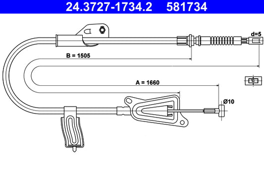 BOSCH 1987482166 Parking Brake Cable Pull