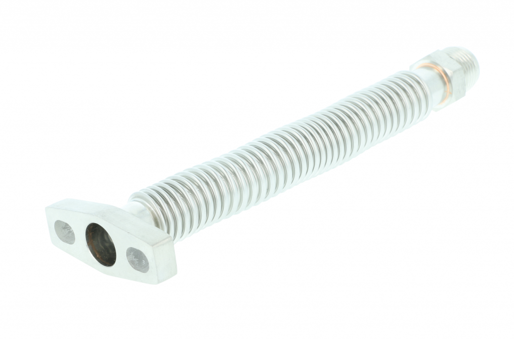 Turbozentrum 463026 Oil return flange Garrett GTX / G-series / GT-R / BorgWarner EFR - pipe flexible long version