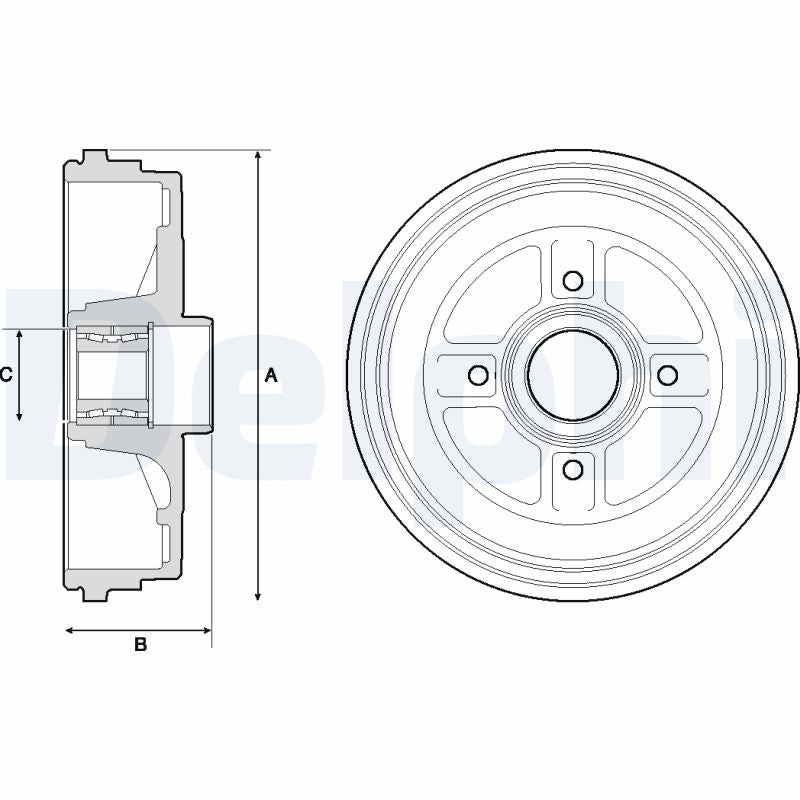 DELPHI BFR496 Brake Drum