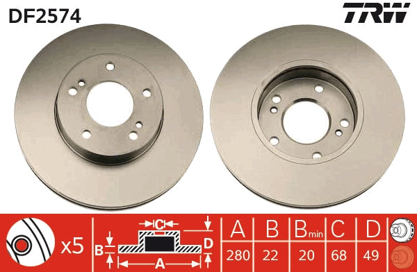 TRW MOTO DF2574 Brake Disc