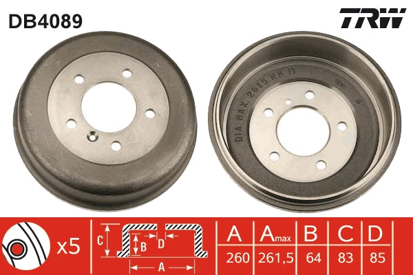 TRW MOTO DB4089 Brake Drum