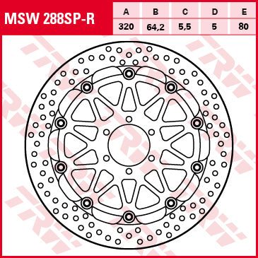 TRW MOTO MSW288SP-R Brake Disc