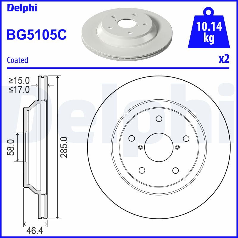 DELPHI BG5105C Brake Disc