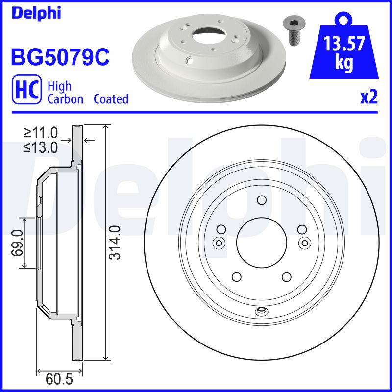 DELPHI BG5079C Brake Disc