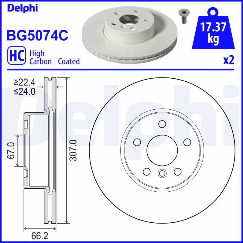 DELPHI BG5074C Brake Disc .