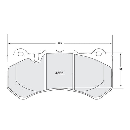 PFC 4362.08.19.44 FRONT BRAKE PADS RACE CMPD 08 19 MM FOR NISSAN GT-R (R35) 2009-