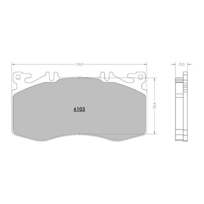 PFC 6103.01.00.44 FRONT BRAKE PADS RACE 01 CMPD 16 MM FOR MERCEDES-BENZ A45 AMG S (W177) / CLA45 AMG (C118 / X118) / GLA45 AMG (H247)