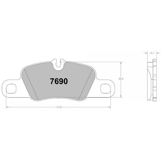 PFC 7690.332.16.44 BRAKE PADS SET (REAR) RACE 332 CMPD 16 MM FOR PORSCHE 991.2 CARRERA S/GTS