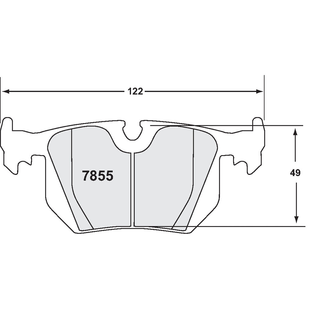PFC 7855.08.16.44 REAR BRAKE PADS RACE 08 CMPD FOR BMW M3 (E46) 2000-2006