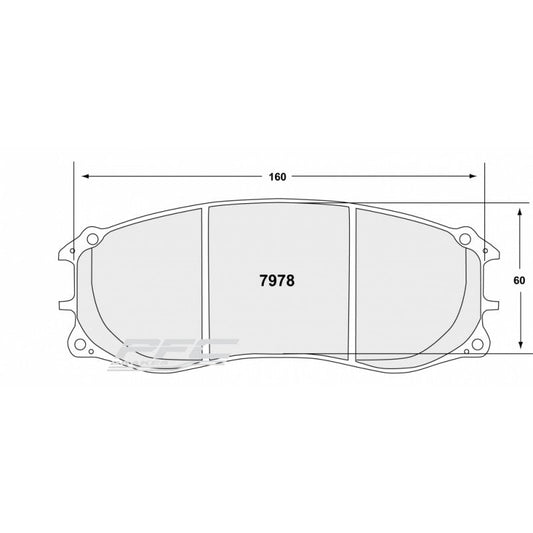 PFC 7978.12.30.44 BRAKE PADS SET (FRONT) RACE 12 CMPD 30 MM FOR PORSCHE 991 GT3 R