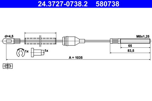 BOSCH 1987477937 Parking Brake Cable Pull