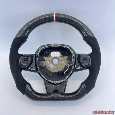 Vivid Racing VR-LAMB-URUS-STRWHL-CF-ALC Lamborghini Urus OEM Upgraded Steering Wheel Carbon Fiber Italy Stripe Stitch Alcantara