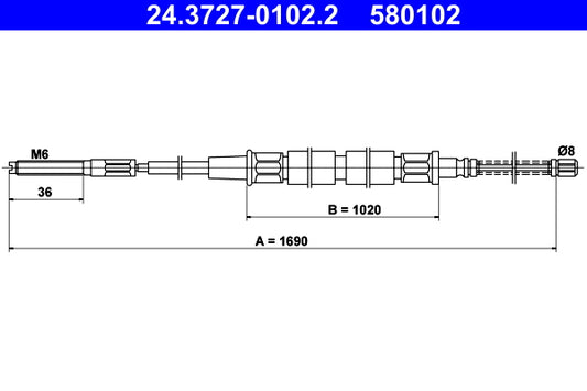 BOSCH 1987477814 Parking Brake Cable Pull