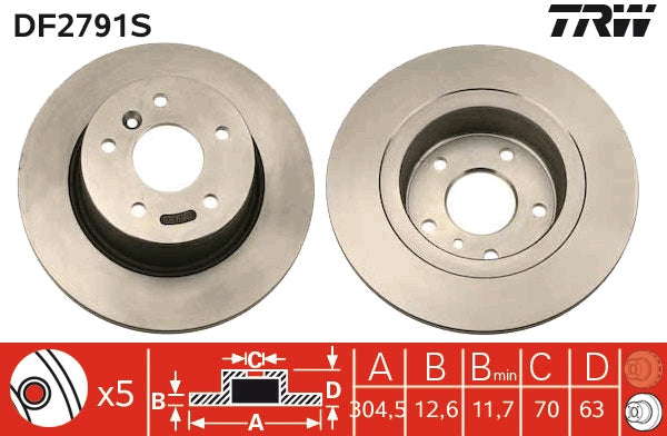 TRW MOTO DF2791S Brake Disc