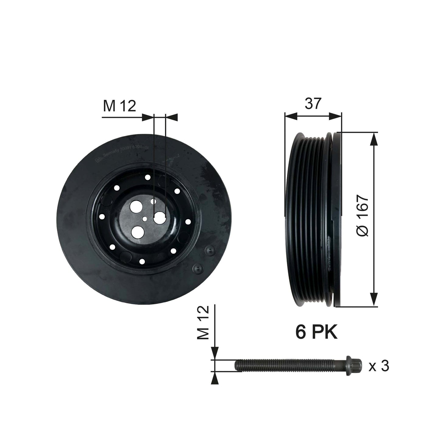 GATES GATTVD1060A Crankshaft Belt Pulley