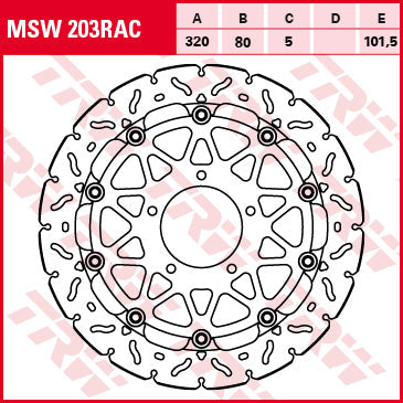 TRW MOTO MSW203RAC Brake Disc