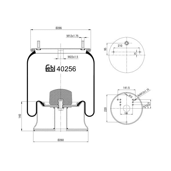 FEBI FE40256 Air Suspension Bellow