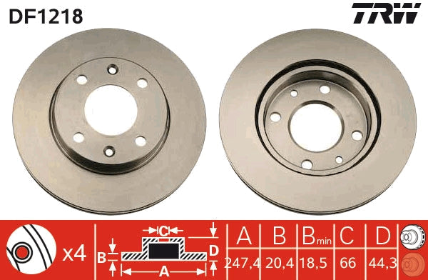 TRW MOTO DF1218 Brake Disc