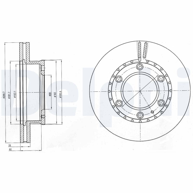 DELPHI BG4297 Brake Disc .