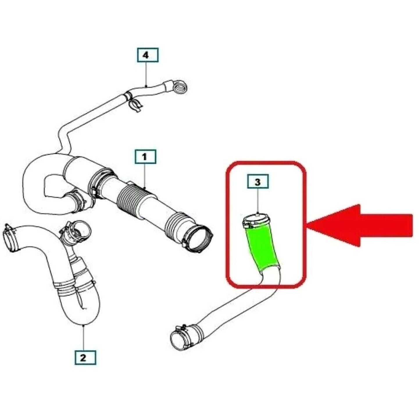 Turbozentrum 284587 Repair Kit intercooler hose Jaguar XF Sportbrake 2.2L D (224DT)