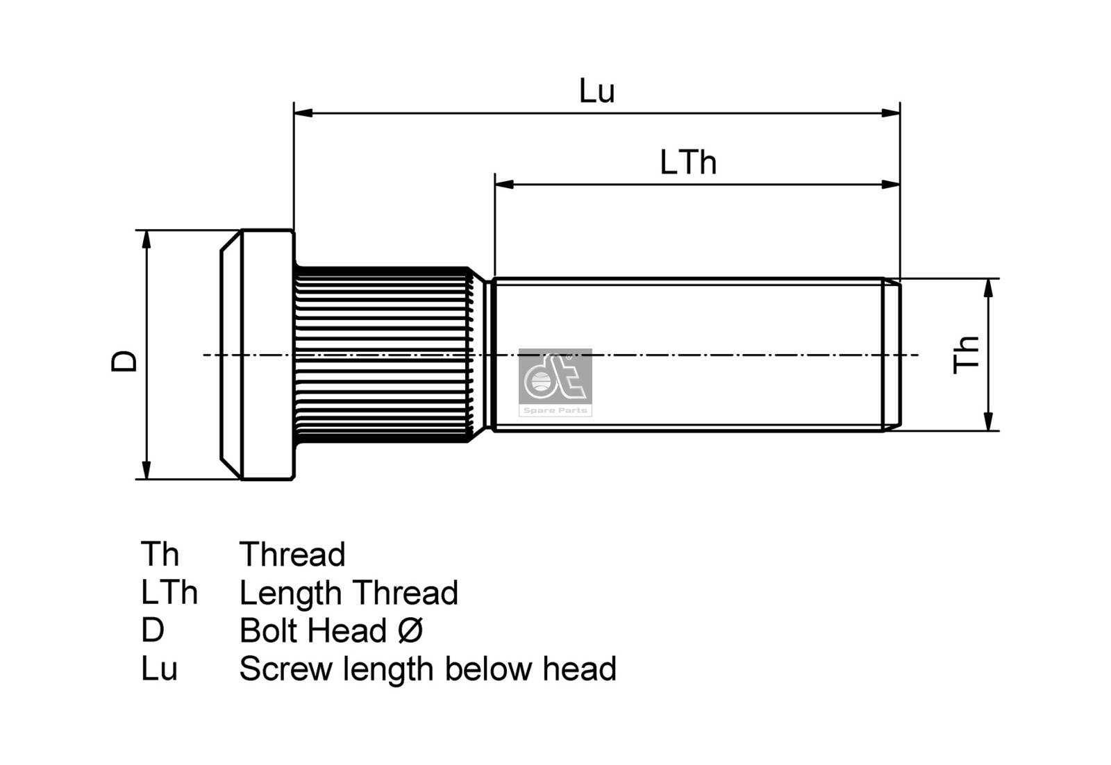 DT A/C 10.30005 Wheel Bolt