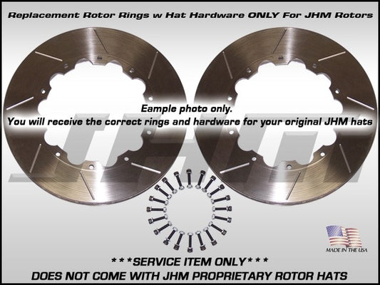JHM JHM-BBK-1025x382x34-B8-B9-19Z-RO Front Rotors RINGS ONLY (JHM)-Pair w/ Hat Hardware for 382mm Porsche 19Z for B8-B9 A4-A5-S4-S5-Q5