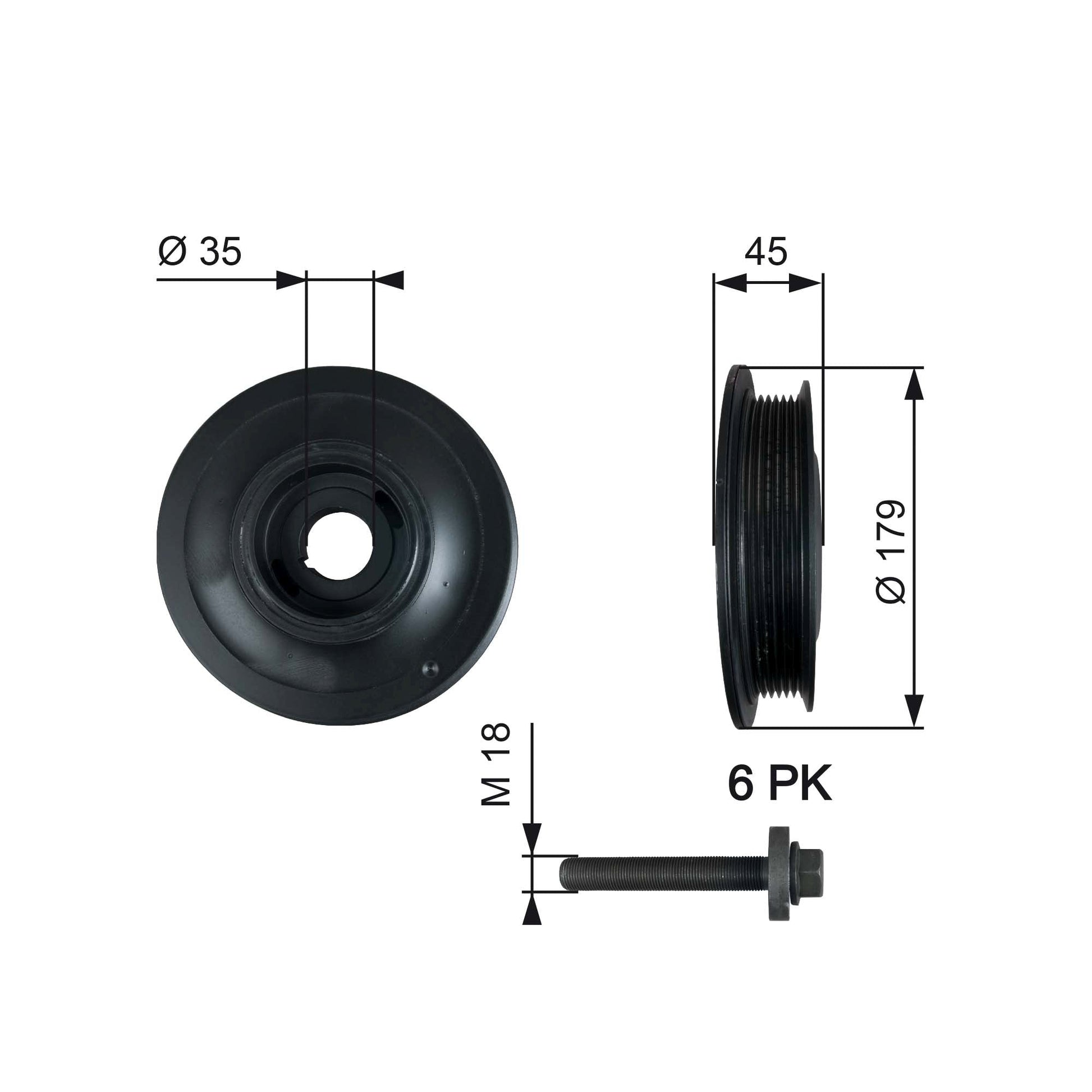 GATES GATTVD1012A Crankshaft Belt Pulley