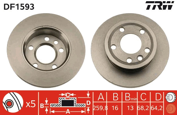 TRW MOTO DF1593 Brake Disc