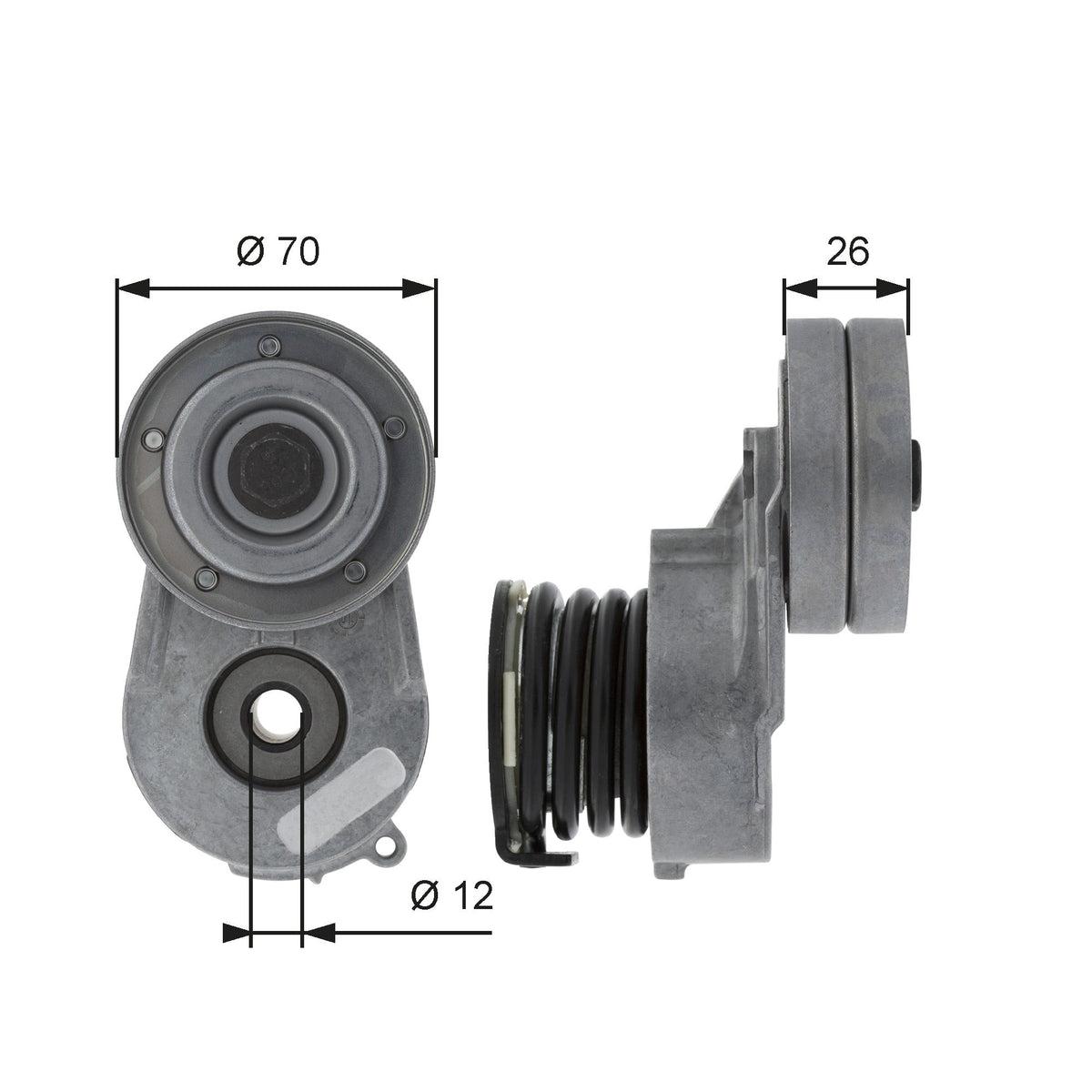 GATES GATT38496 V-Ribbed Belt Tensioner Pulley