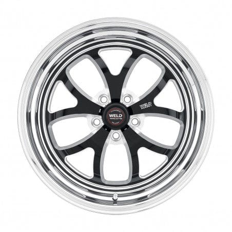 Weld 76MB-510B65A S76 Wheel 15x10 5x4.75 ET25 BS6.5 Black Center - Polished Shell
