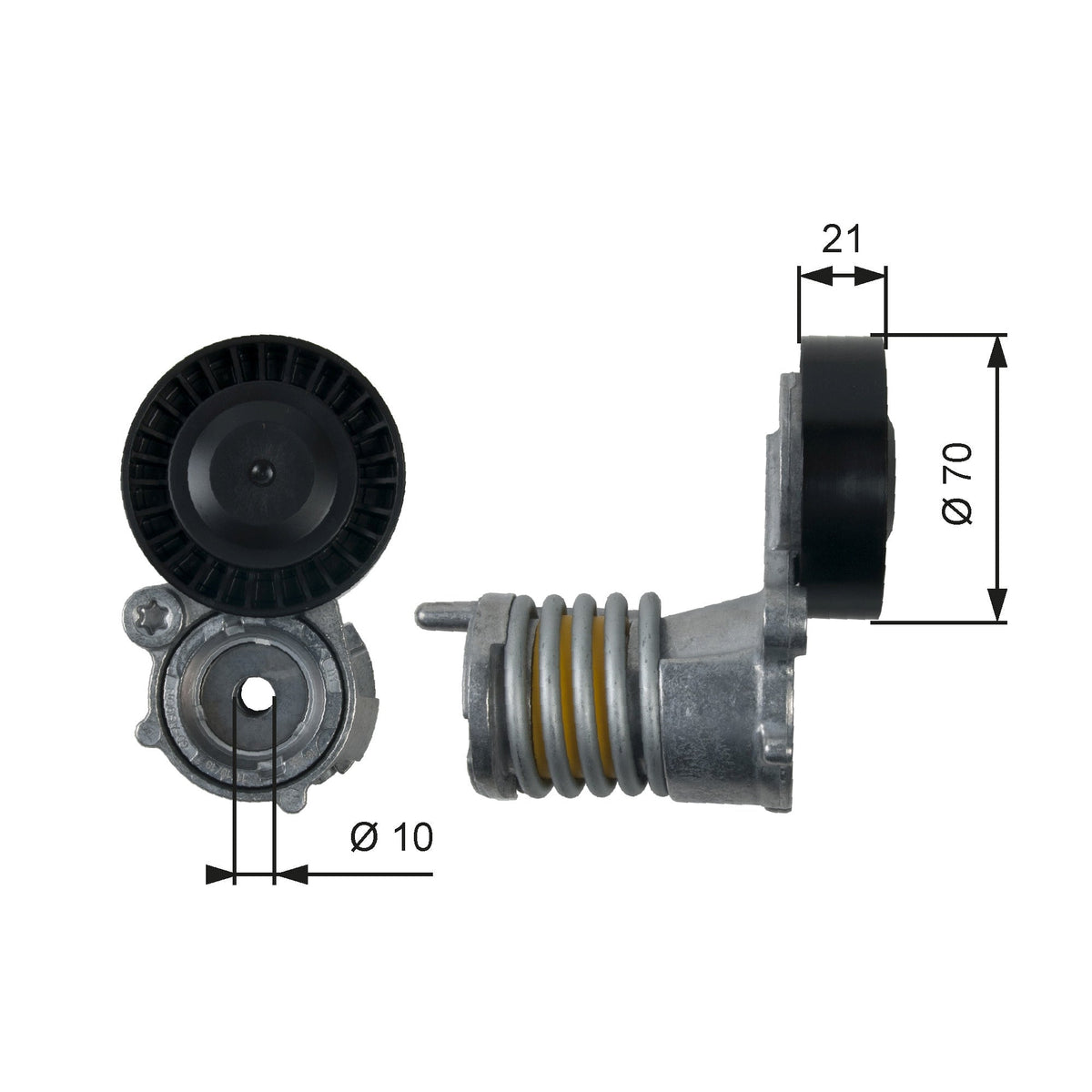 GATES GATT39157 V-Ribbed Belt Tensioner Pulley