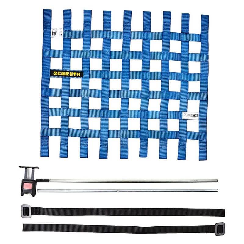 SCHROTH 09043-1 LEFT WINDOW NET 400 MM X 405 MM (15.75" X 16") BLUE SFI/FIA