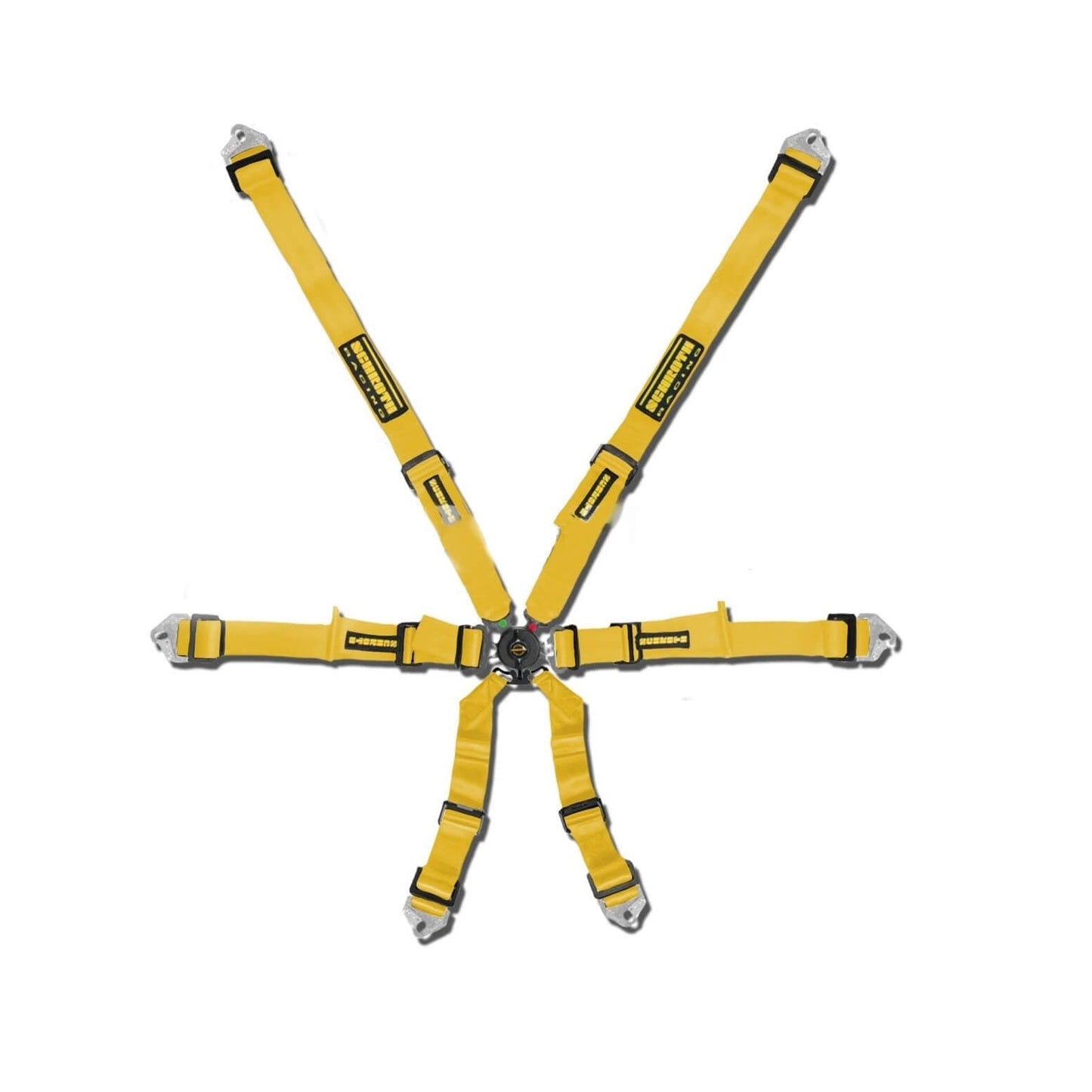 SCHROTH 94530A-H3 SEAT BELT FLEXI 6-POINT 2" (50 MM) 2X2 YELLOW FIA 8853-2016