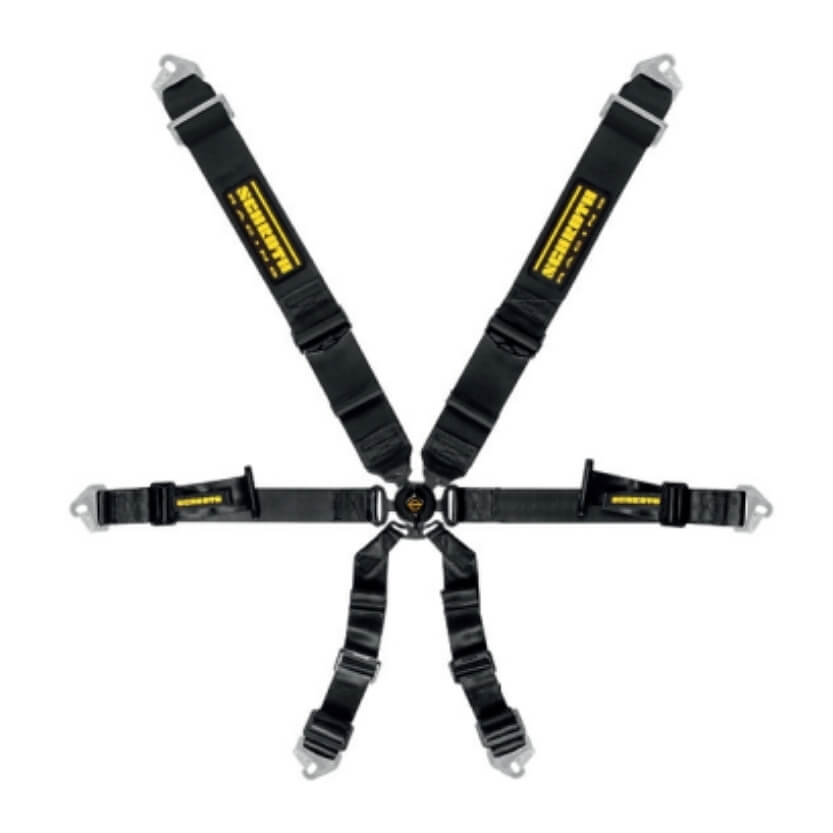 SCHROTH 94541-0 SEAT BELT PROFI 6-POINT 3X2 PULL-DOWN BLACK